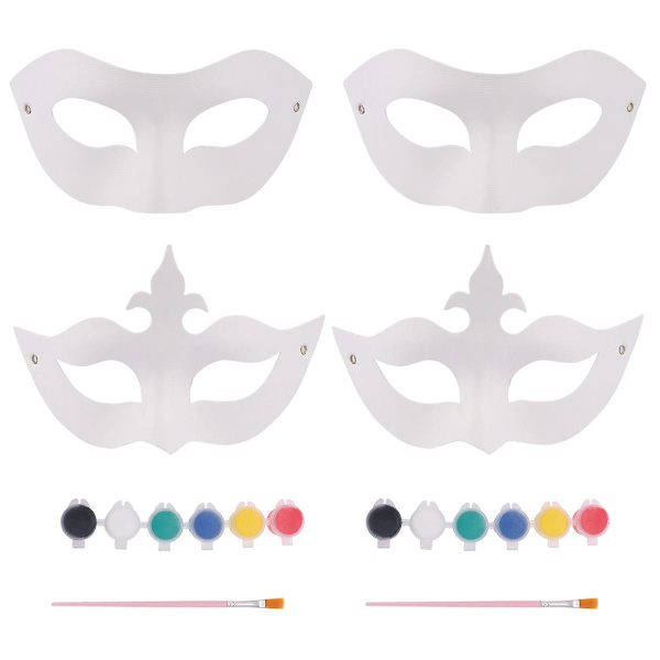 1 set maskertillbehör DIY målarmask kit kreativ pappersmask handgjorda hantverk för barn