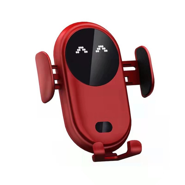 Smart Car Trådlös Laddare Telefonhållare Smart Automatisk Sensor Biltelefonhållare（Röd）