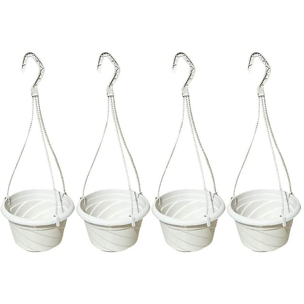 4-pack hängande planterkorg inomhus/utomhus hängande blomma（VIT）