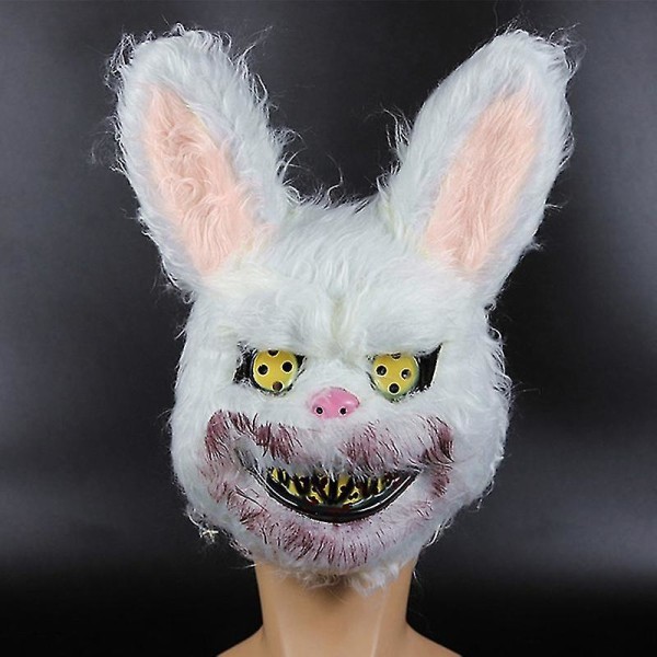Plys Bloody Bear Rabbit Skræmmende maske Uhyggelig Killer Bunny Halloween klovnemasker til voksne Maskerade Halowen Fest kostume rekvisitter（kanin）