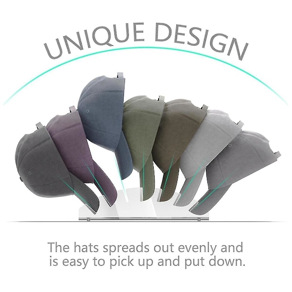 Hat Organizer til Baseball Caps Stand, Hat Holder til 7 Baseball Caps, Free Standing Hat Organizer, Hat Display Stand A