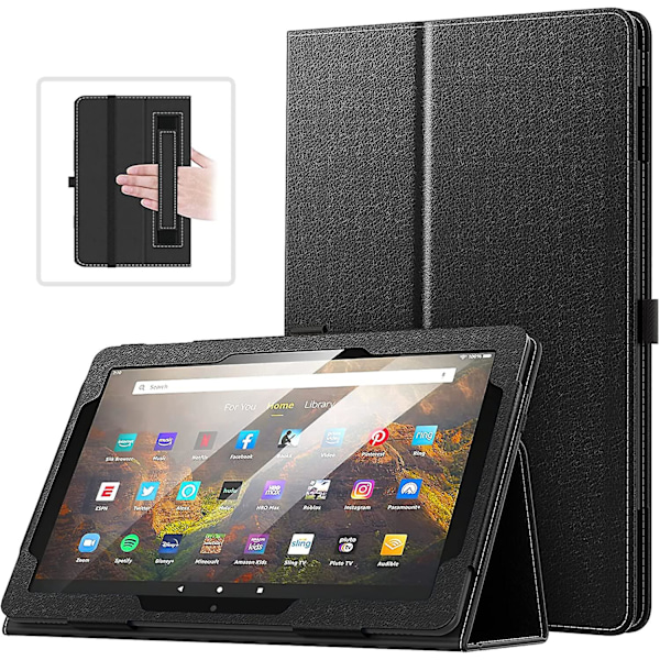Fodral Passar Alla Nya Kindle Fire Hd 10 & 10 Plus-surfplattor (11:e generationen, 2021 års utgåva) 10,1 tum - Smalt Vikbart Stativskydd Med Automatisk Väckning/Sovläge, Bla