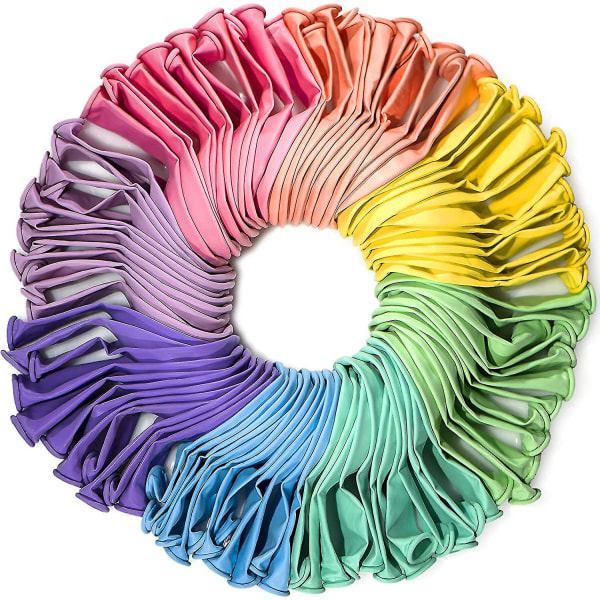 Pastellballonger assortert farge 12 tommers 100 pakke festdekorasjon lateksballonger