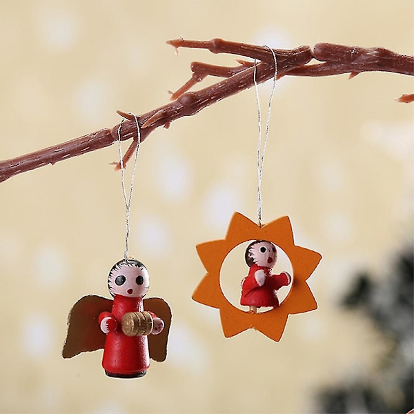 Mini Julgranspynt i Resin, Set om 48 - Rustika Juldekorationer - Små Miniatyrjulgranspynt - Tomte, Snögubbe, Pepparkaksgubbe, Ängel