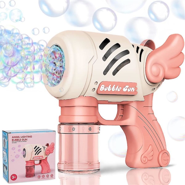 10 hull boblepistol bobleblåser maskin Blaster boblekaster leker for barn gaver (rosa)