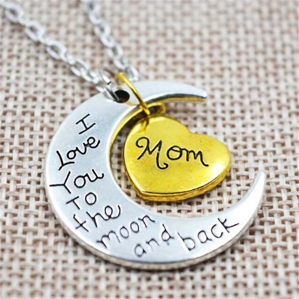 Jag älskar dig Mamma Hjärta Halsband Hänge Kvinnor Älskar Mamma Mors Dag Present Smycken Till Mamma