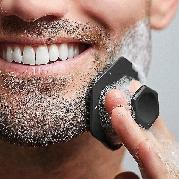 Män Ansiktsrengöring Scrubber Silikonmassage Ansiktsskrubbborste Hudvårdsverktyg (en one size，svart）