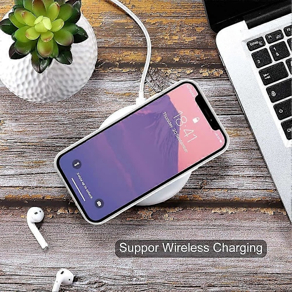 iPhone 13 (6,1 tum) Skal, Korthållare Kameraskyddande Omslag för iPhone 13 + Skärmskydd, Kortspår Utformat för iPhone 13 Telefonskal - Vit