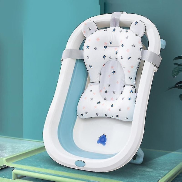 Babybadepude Spædbørnsbadesæde Blød karbadeindsats med justerbart spænde, flydende (grøn)