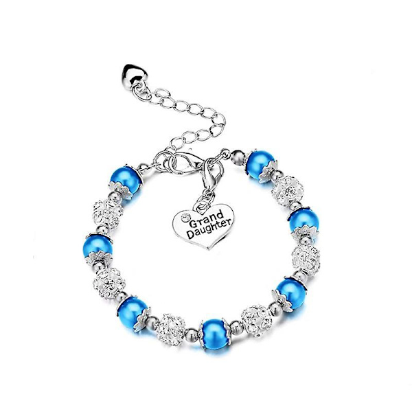 WABJTAM Gave til barnebarn Armbånd Smykker med Rhinestone Kugler Faux Perle, 5 stk i forskellige farver