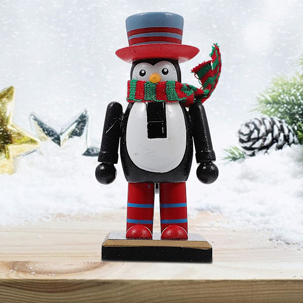 Träfigurer av Nötknäppare Jul Pepparkaksgubbe Dockleksaker Ornament för Julhyllor Bord Dekoration
