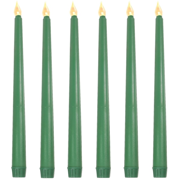 6st Flameless Taper Candles Batteridrivna Candle Light Fake Candle Lamp Decor