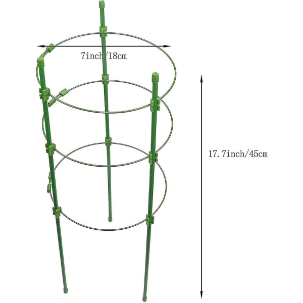 Sett med 3 klatrestøtter for planter med 3 justerbare støtteringer 45 cm