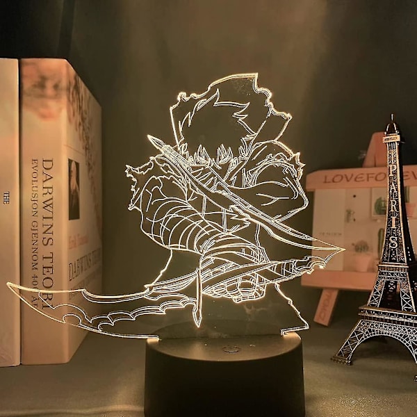 Anime Solo Leveling Jin-woo Sung Figur LED-lampe 3D nattlys Anime-elskere gave Lys for LED-nattlamper for barns soveromsdekorasjon Barnebursdag