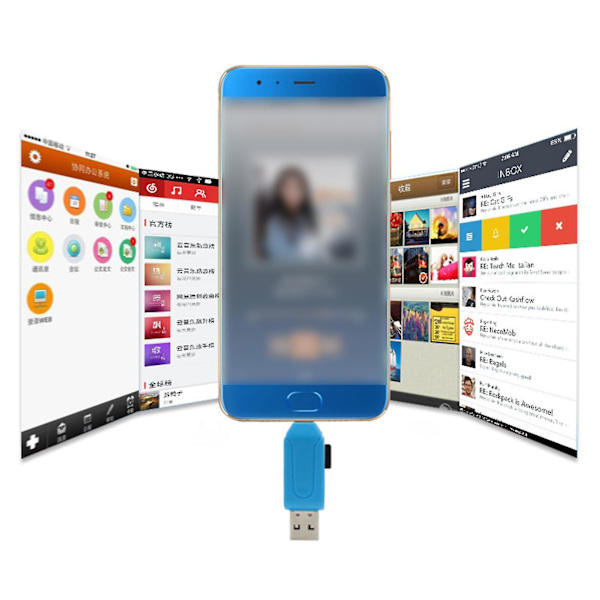 Kortläsare 2 i 1 Multifunktionell Hög Hastighet Överföring Drivrutinsfri Multi-system Multi-kortläsare Universal Mini Usb Typ-c Tf Sd-kortläsare Adapter