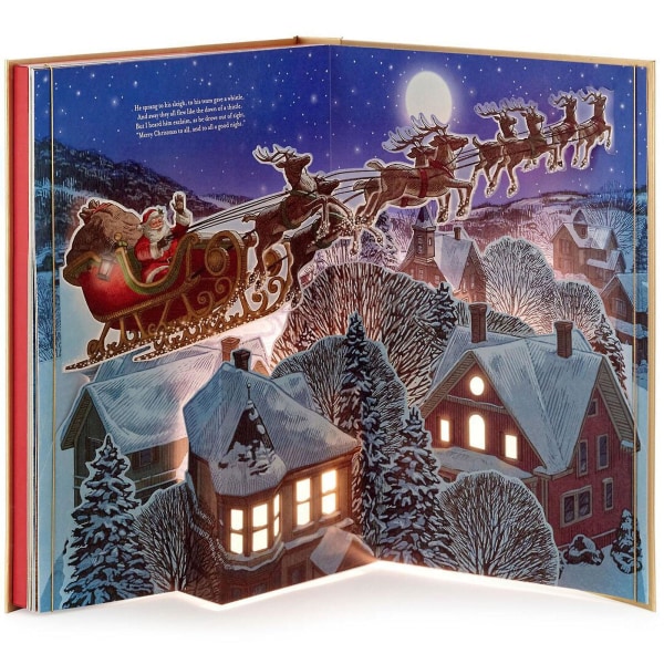 The Night Before Christmas Pop-up-bok med lys og lyd nisselekesett