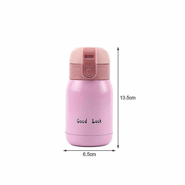 200 ml tegneserie termoskoppflaske i rustfritt stål Vakuumkolbe reisetermokopper (rosa)