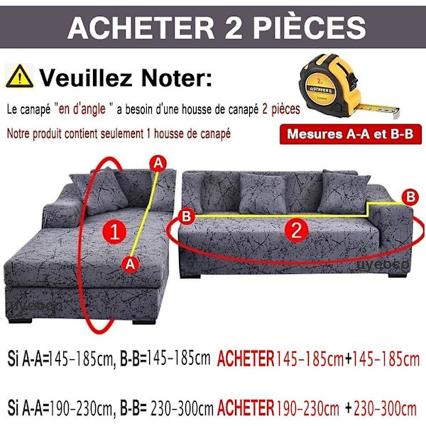 Hörnsoffaöverdrag L-formade Soffaöverdrag Grå/beige/blå Stretchöverdrag Med Vänster/höger Chaise Lounge Katt Hundskydd, 145-185cm