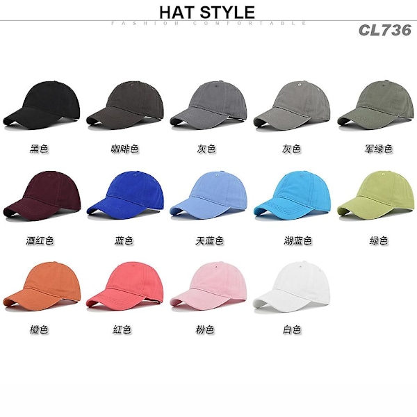 Høj kvalitet ensfarvet ren bomuld baseball cap med skygge, mesh cap med buet skygge, solskærm, let bræt cap