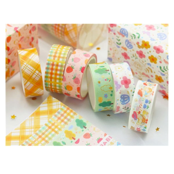 1 Washi Tape-set (6 rullar) 6 rullar
