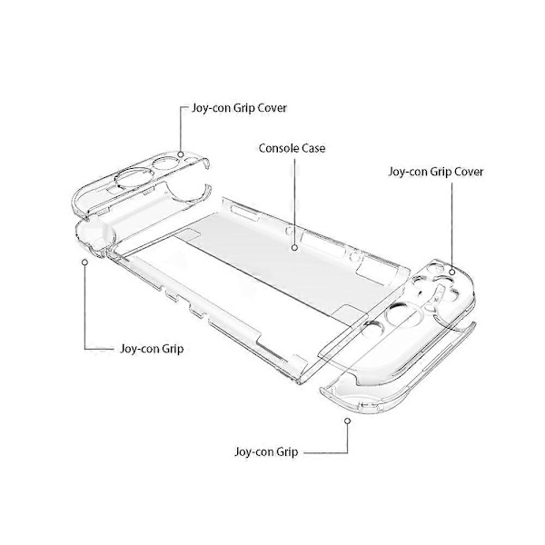 Nintendo Switch OLED Skyddande Fodral Switch OLED Kristallfodral Switch OLED Skyddande Fodral PC-Röd