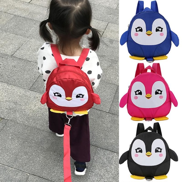 Wabjtam Little Girls Small Purse Shoulder Handväska Cross Body-väska med dragkedja - Snyggt strumpfyllnad (pingvinröd)