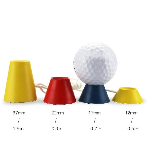 10 sæt 4 i 1 forskellige højder vintergolf-t-shirts Gummigolfholder med reb til golftræning (ikke inklusiv bolden)