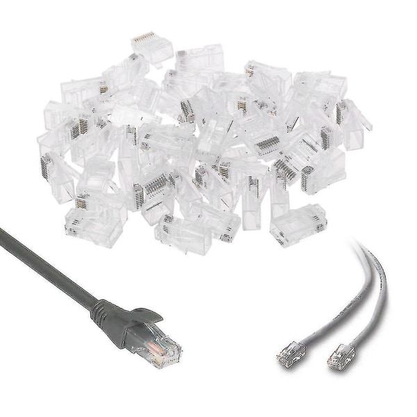 50 st/pack Stranded 10p10c nätverkskabelkontakt Rj48 Crystal Plug Modular Gratis frakt