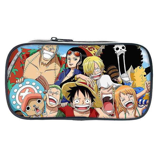 One Piece pennfodral One Piece pennfodral kosmetikväska med dubbel dragkedja multifunktionell pennfodral skola universitet kontorsorganisatör väska Sui