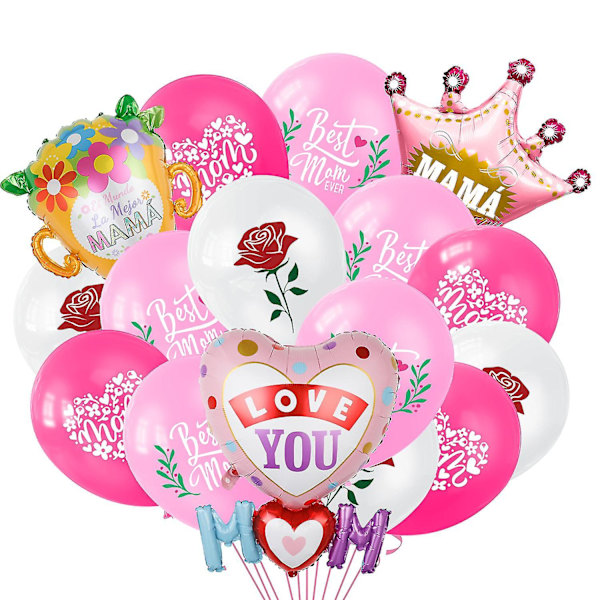 Grattis Mors Dag Ballonger Fest Dekoration - Bästa Mamma Ballonger Super Mamma Bästa Mamma Någonsin Folieballong Mors Dag Födelsedagsfest Dekorationstillbehör