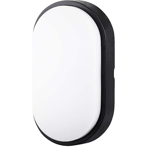 Ellipsi LED-seinävalaisin, kattovalaisin, valaisin, 10 W sisä- ja ulkokäyttöön (musta)