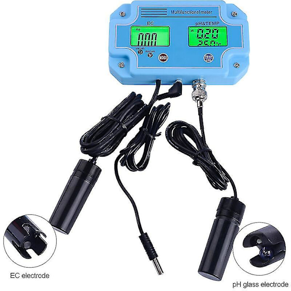 Professionell vattendetektor 3 i 1 Ph/ec/temp-mätare Lcd digital multiparameter vattenkvalitet