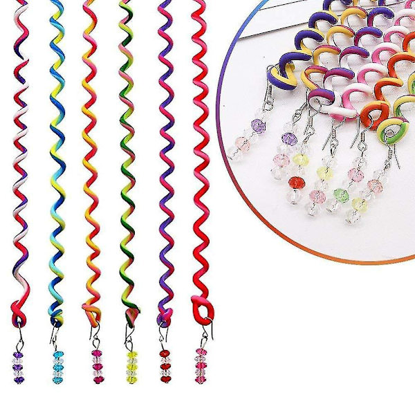 12 st färgade hårspiraler, färgade spiralhårtillbehör, elastiska stickade hårtillbehör, tjejers hårtillbehör