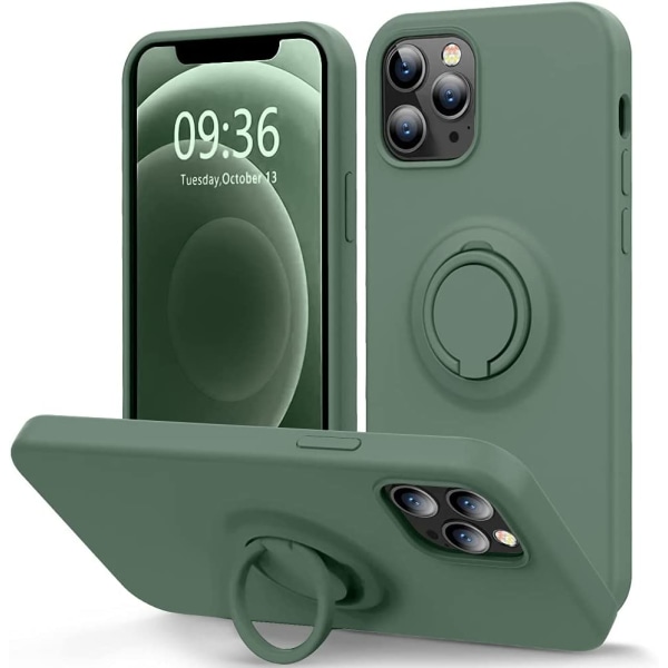 För iPhone Case med Ring Ställ - Flytande Silikon Phone case grön iPhone 14