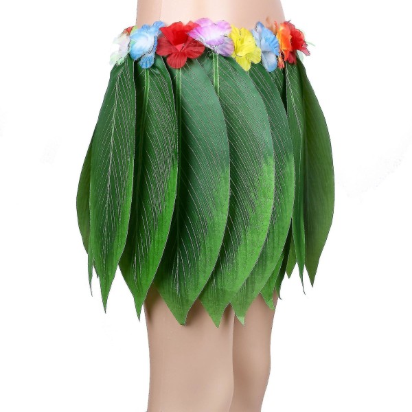 Wabjtamboys Girls Hawaiian Flowers Leaf Grass Hameet Garland- set Beach Party Favors