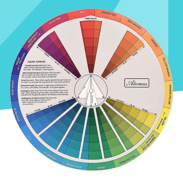 Taskutyökalut Värispektripyörän väripyörän vaatteet Taiteilijan väripyörän väritaulutaulukko（23 cm）