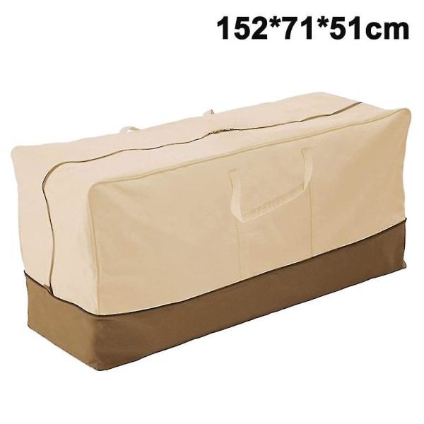 Ulkotyynyn säilytyspussi Patio tyynynpäällinen cover kahvoilla vetoketju joulukuusen vedenpitävälle huonekalujen säilytyssäiliölle, 152 * 71 * 51 cm