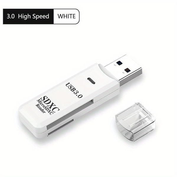Kortläsare Överför USB 2.0 SD-foton och data från kamerans minneskort till din dator eller bärbara dator direkt (vit)
