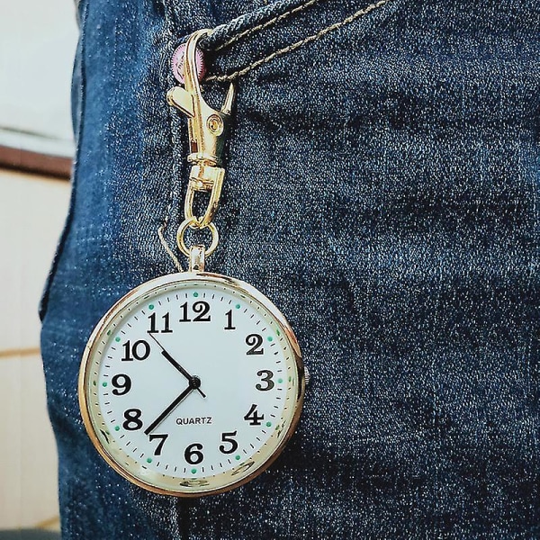 Kvartsi watch avaimenperä kellot pyöreä kellotaulu kannettava yksinkertainen riipus naisille miehille Monivärinen valinnainen (keltainen)