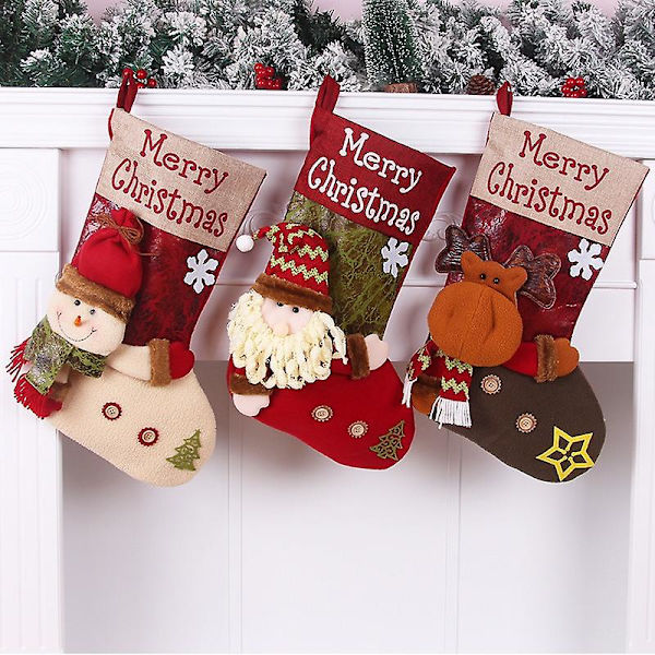 Julstrumpa 3-pack - Säsongsdekoration