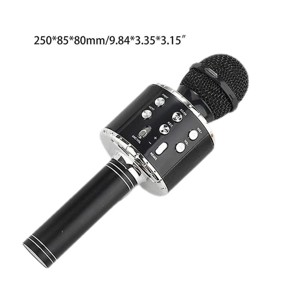 Ammattimainen langaton mikrofoni karaokemikrofonikaiutin valolla (vaaleanpunainen)