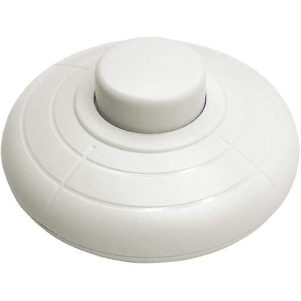 Ny, egnet 1 stk hvid rund fodkontakt Fodbetjent kontakt til gulvlampe og bordlampe