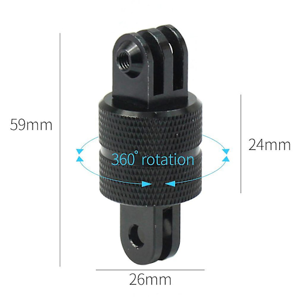 360 graders roterende leddkontaktbrakett med 90 graders albue stativmonteringsskrue adapter for Gopro 9 8 Sjcam Yi actionkameraer (metallkontakt)