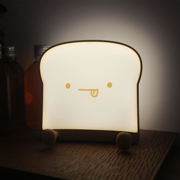 1 stk nattlampe for barn til soverommet, toastbrødlampe, USB-oppladbar, LED-silikonnattlampe, nattlampe for småbarn til barnehagen, søt Kawaii-dekor