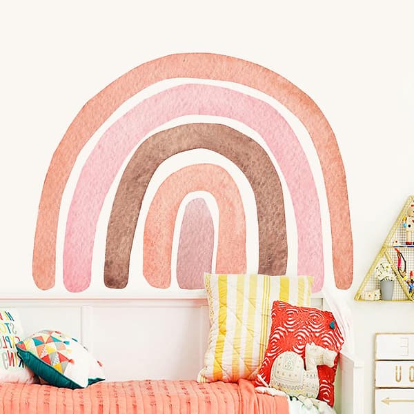Stor Boho Regnbue Veggklistremerke, 40x116cm
