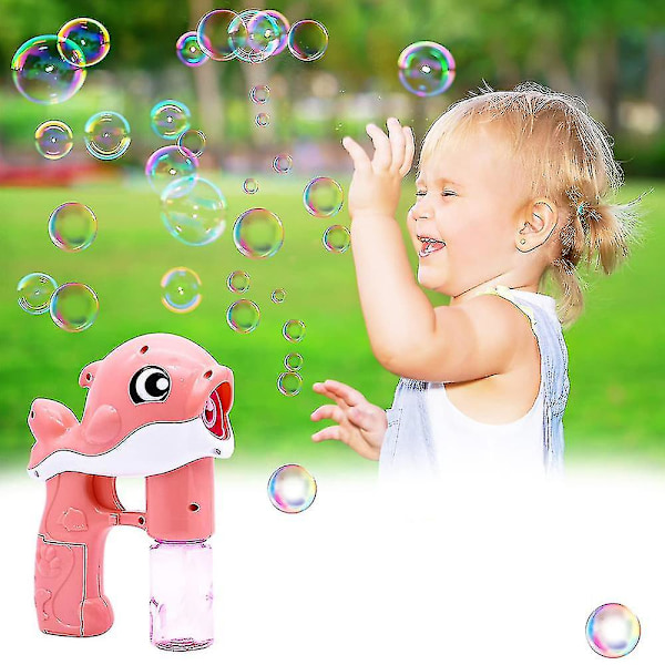 Bubbelpistol Set Whale Automatisk Bubbelmaskin Blåsmaskin Bubbelmaskin, 1 Styck, Rosa