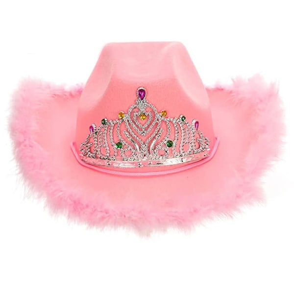 Pink Feather Cowgirl Hat Performance Hat Cowboy Costume Cowboy Hat