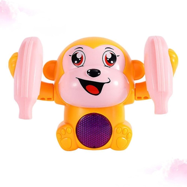 Monkey Toy Early Infant Elektrisk Flip And Head Monkey Legetøj, 2023 nyt Elektrisk Monkey Toy (flere farver tilgængelige) (gul)