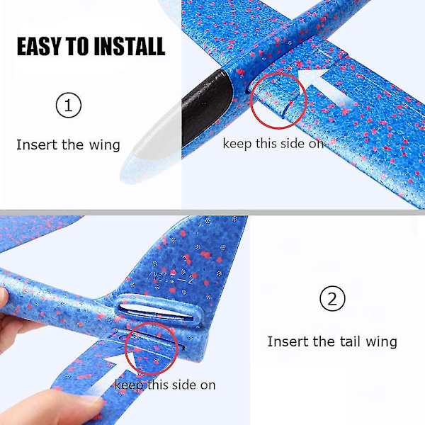 2-pack flygplanleksaker, 19 stora kastplan i skum, 2 flygplanslägen, flygande leksak för barn, födelsedagspresenter för pojkar 3 4 5 6 7 8 9 10 11 12 år