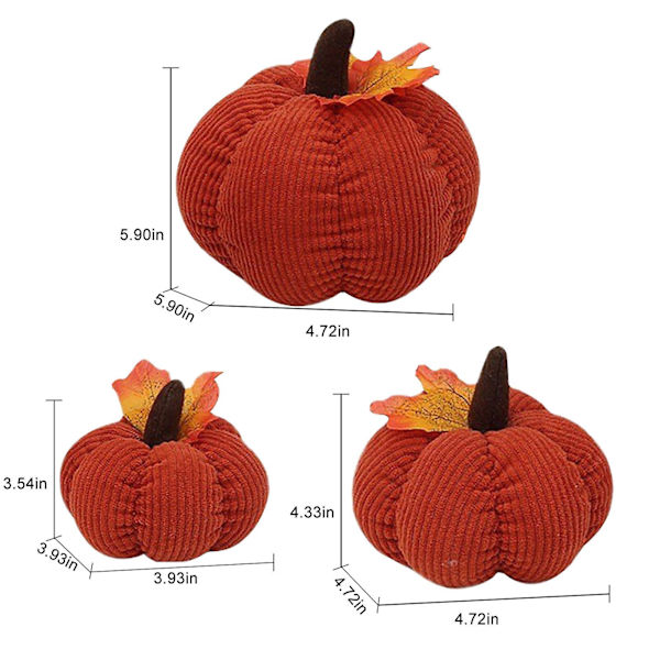 Halloween-prydnader i tyg, pumpa och lönnlöv, fyllda, dekorativa prydnader, lämpliga för Halloween-dekoration inomhus och utomhus, Halloween-festdekoration